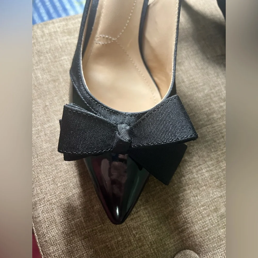 J Renee Woman’s Patent Leather Sling back Pumps 8,5 - Picture 3 of 10